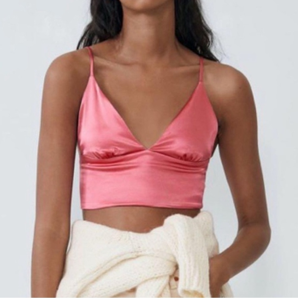ZARA PINK SATIN TOP